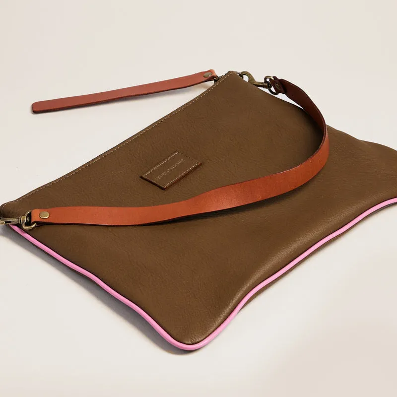 Lee - Leather Olive with Pink Piping sold by Parker Thatch product image thumbnail 4
