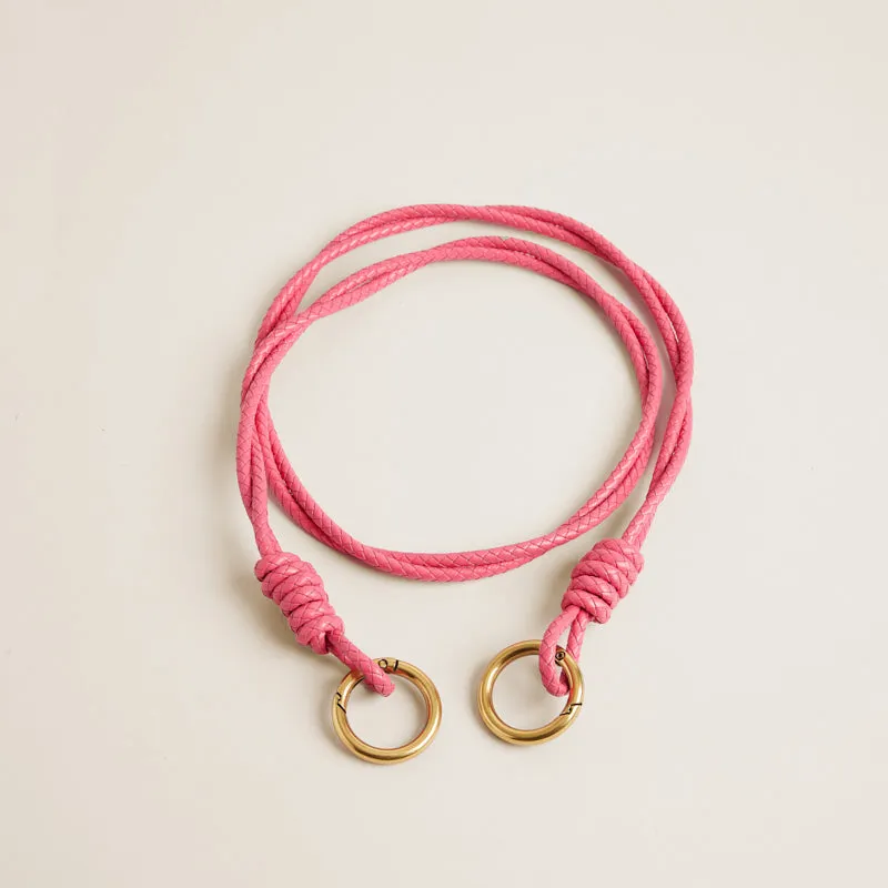 Leather Rope Crossbody Strap - Pink sold by Parker Thatch product image thumbnail 2