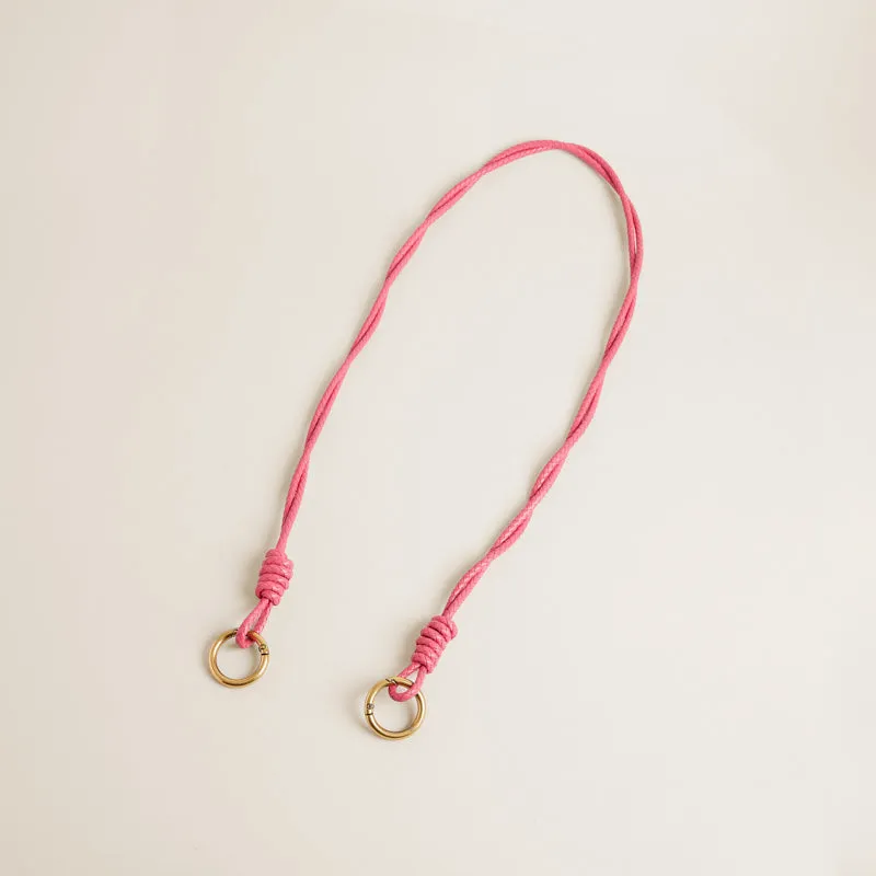 Leather Rope Crossbody Strap - Pink sold by Parker Thatch