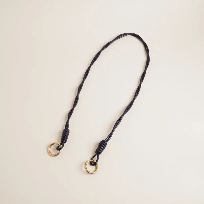 Leather Rope Crossbody Strap - Navy sold by Parker Thatch