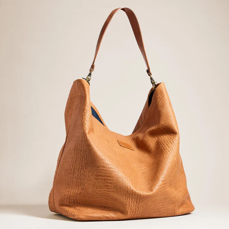XL Jane - Slouch Bag - Leather Tan Croco sold by Parker Thatch product image thumbnail 2
