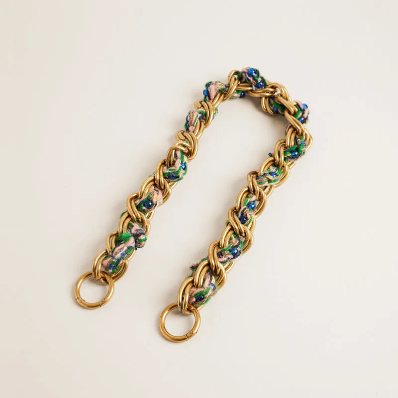 Gumball Yarn in Chain Shoulder Strap - Blue & Green sold by Parker Thatch