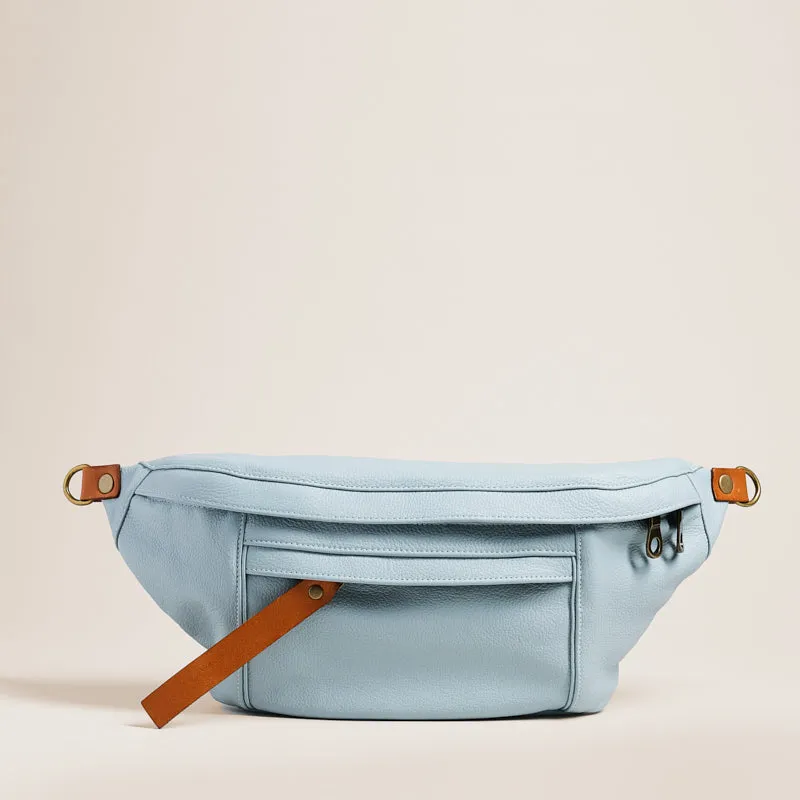 Cross Your Heart Sling - Leather Ice Blue Taffy sold by Parker Thatch