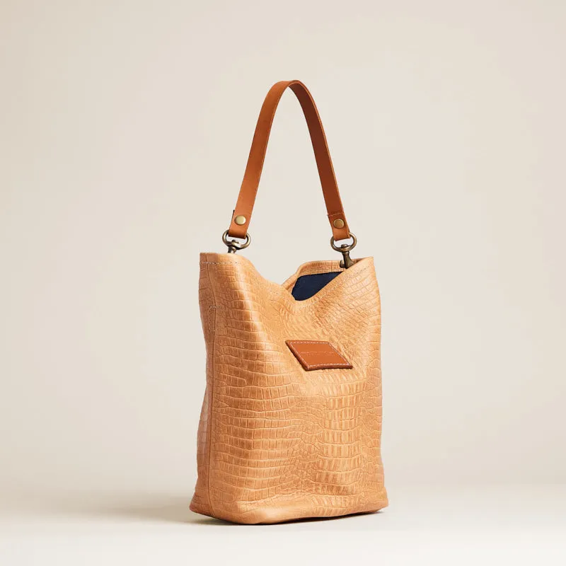 Micro Jane - Slouch Bag - Leather Tan Croco sold by Parker Thatch product image thumbnail 2