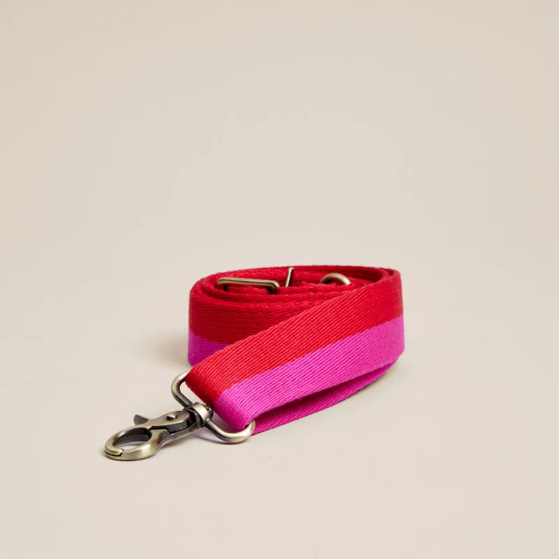 Adjustable Crossbody Strap - Thin - Pink & Red Stripe sold by Parker Thatch