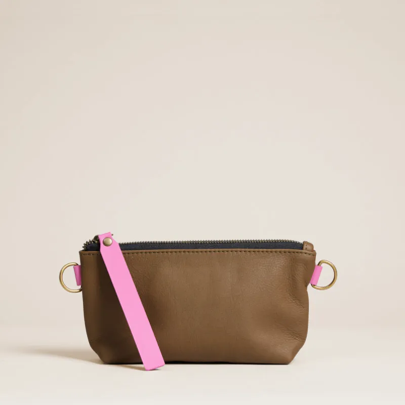 Little Buddy - Leather Olive with Pink sold by Parker Thatch