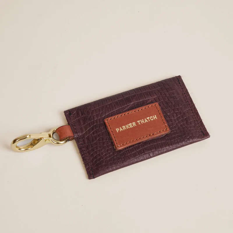 Envelope Card Holder with Keyring - Leather Croc Embossed sold by Parker Thatch product image thumbnail 2