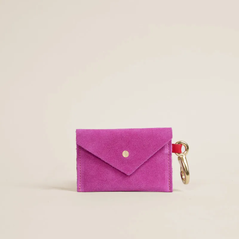 Envelope Card Holder with Keyring - Suede Pink sold by Parker Thatch
