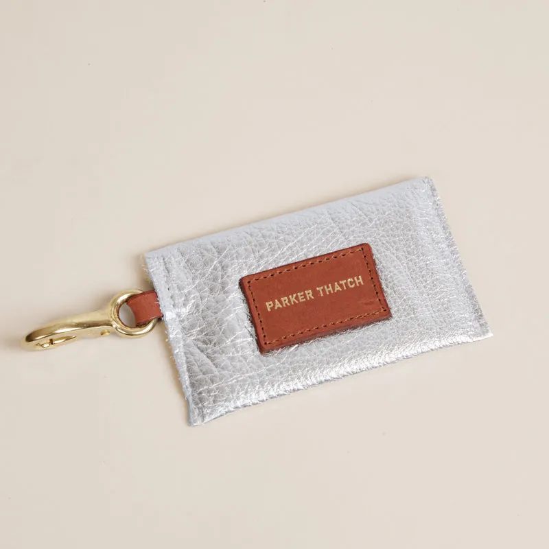 Envelope Card Holder with Keyring - Leather Silver sold by Parker Thatch product image thumbnail 3