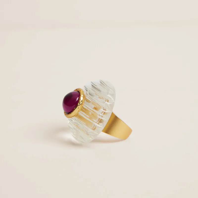 Lucite Cocktail Ring - Clear sold by Parker Thatch product image thumbnail 2