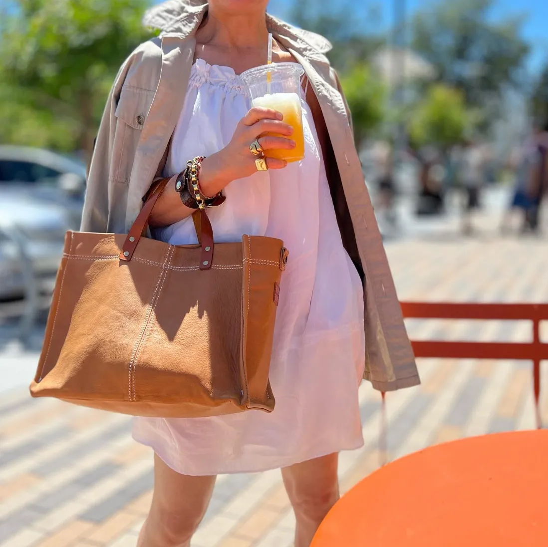 Medium Mimi - Leather Butterscotch sold by Parker Thatch product image thumbnail 5