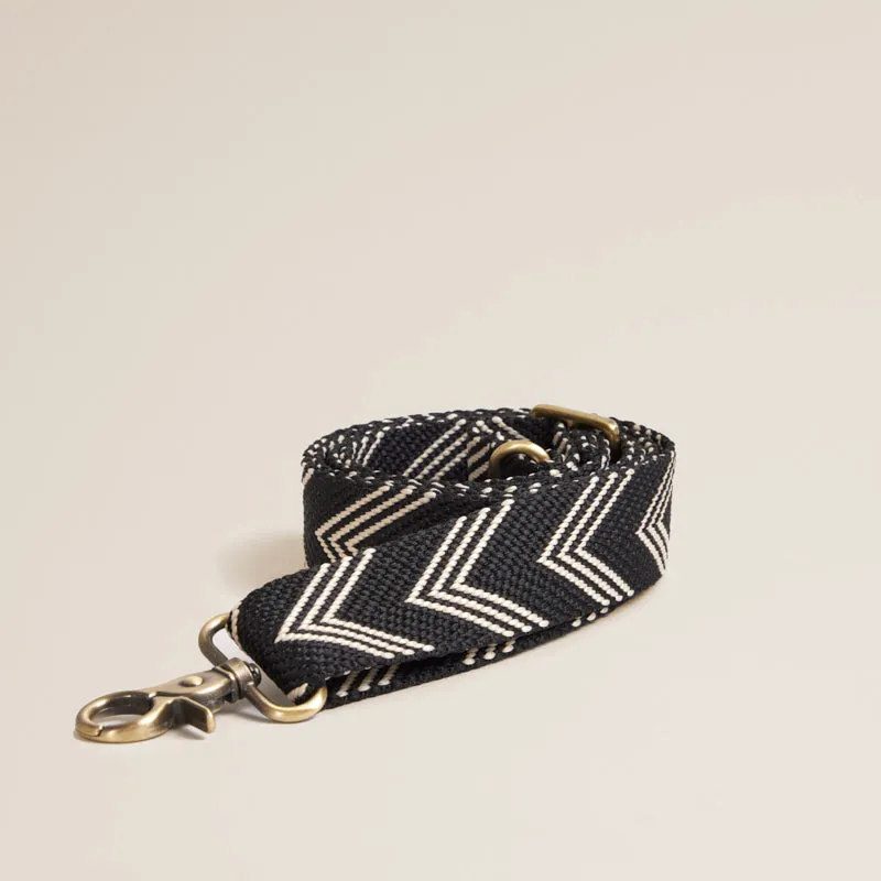 Adjustable Crossbody Strap - Thin - Chevron Black & Natural sold by Parker Thatch