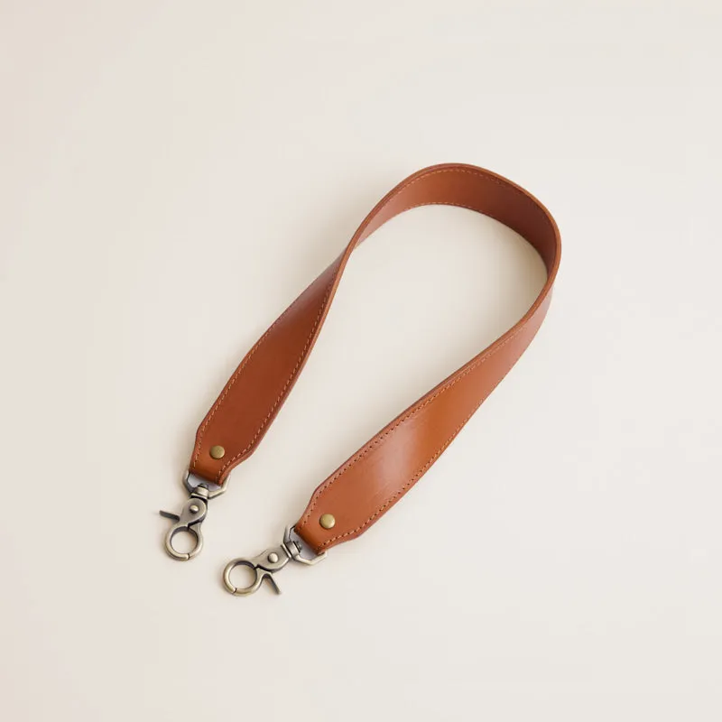 Jackie Shoulder Strap - Leather Cognac sold by Parker Thatch
