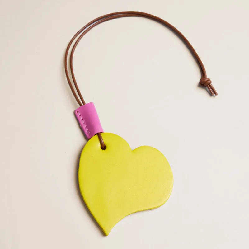 PT Heart Bag Charm - Leather Yellow sold by Parker Thatch