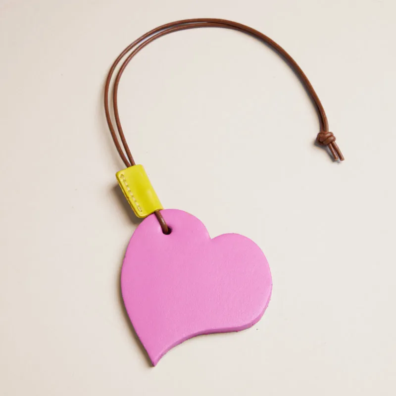 PT Heart Bag Charm - Leather Pink sold by Parker Thatch