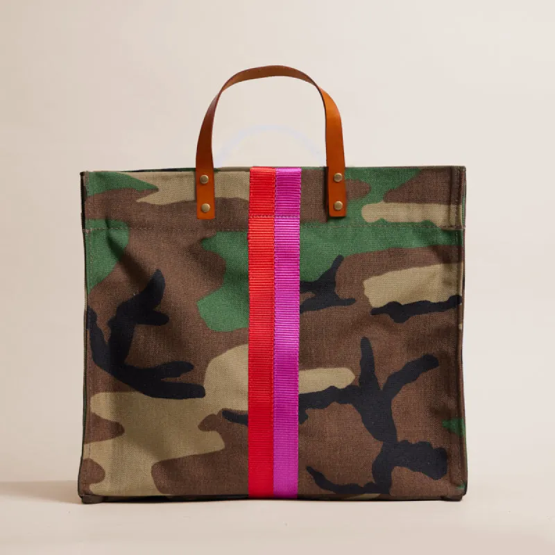XL Mimi - Nylon Camo with Pink & Red Stripe sold by Parker Thatch