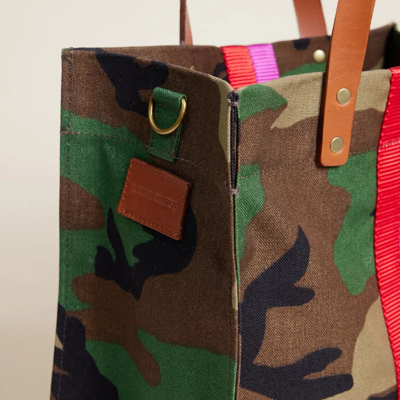 Medium Mimi - Nylon Camo with Pink & Red Stripe sold by Parker Thatch product image thumbnail 3