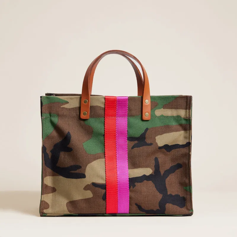 Medium Mimi - Nylon Camo with Pink & Red Stripe sold by Parker Thatch