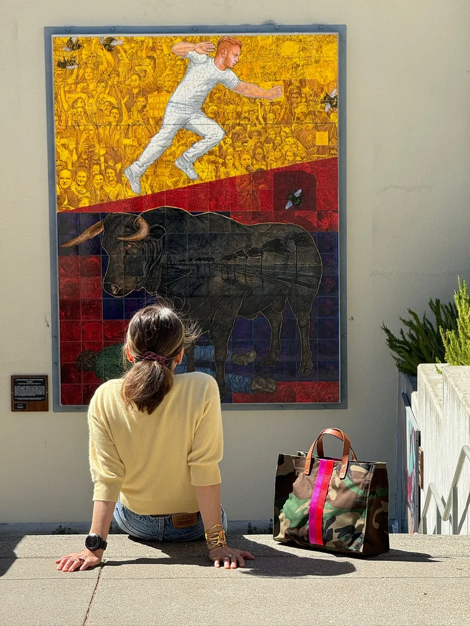 Medium Mimi - Nylon Camo with Pink & Red Stripe sold by Parker Thatch product image thumbnail 2