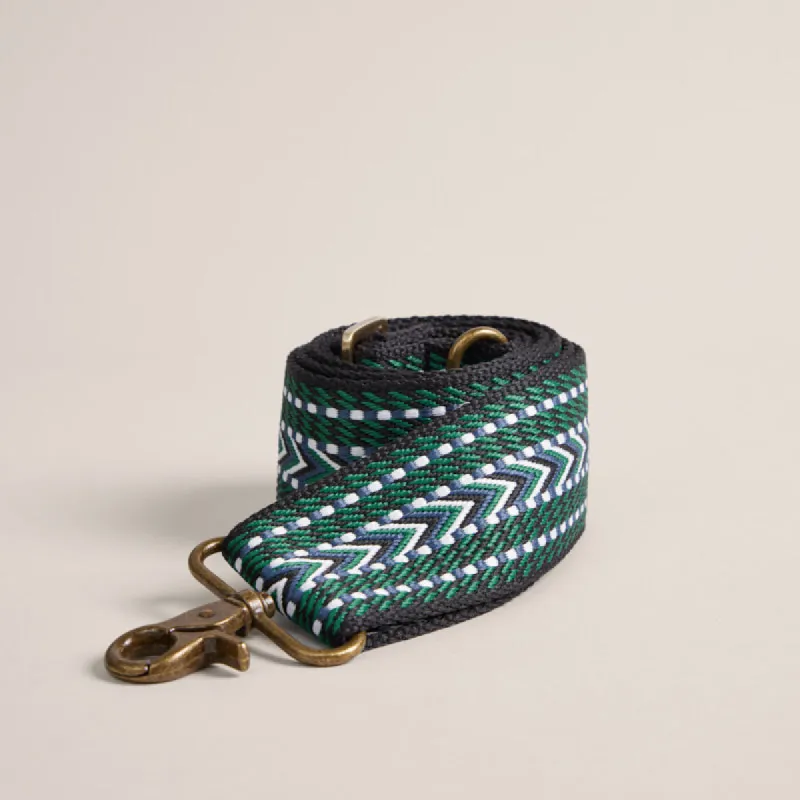 Adjustable Crossbody Strap - Greek Cay Forest Green, Black & White sold by Parker Thatch