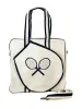 Tennis Bag -  Natural Canvas with Navy Tennis Racquets sold by Parker Thatch
