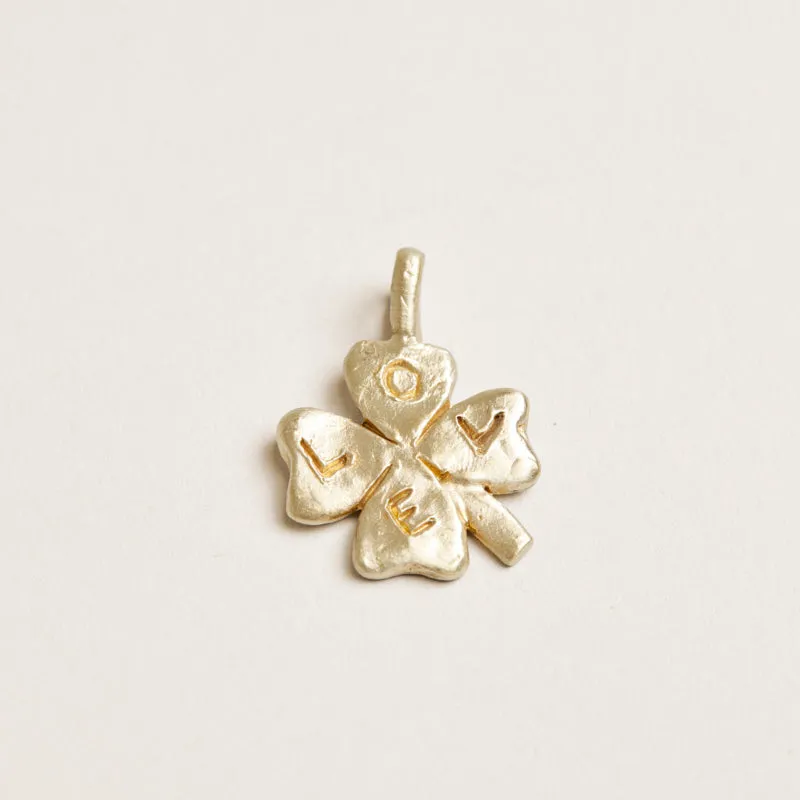 Four Leaf Clover with Hand-Written LOVE Charm sold by Parker Thatch