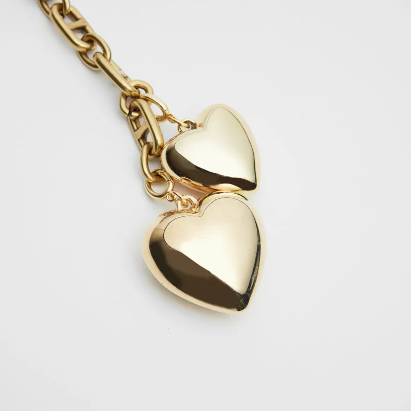 Double Big Puffy Heart Chain Bag Charm sold by Parker Thatch product image thumbnail 2