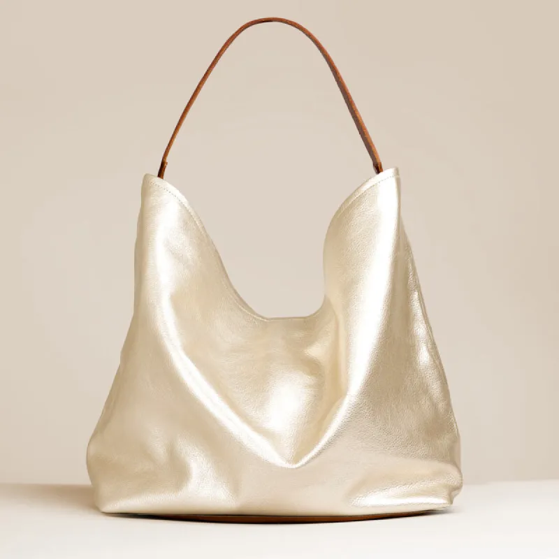 XL Jane - Slouch Bag - Leather Platinum sold by Parker Thatch