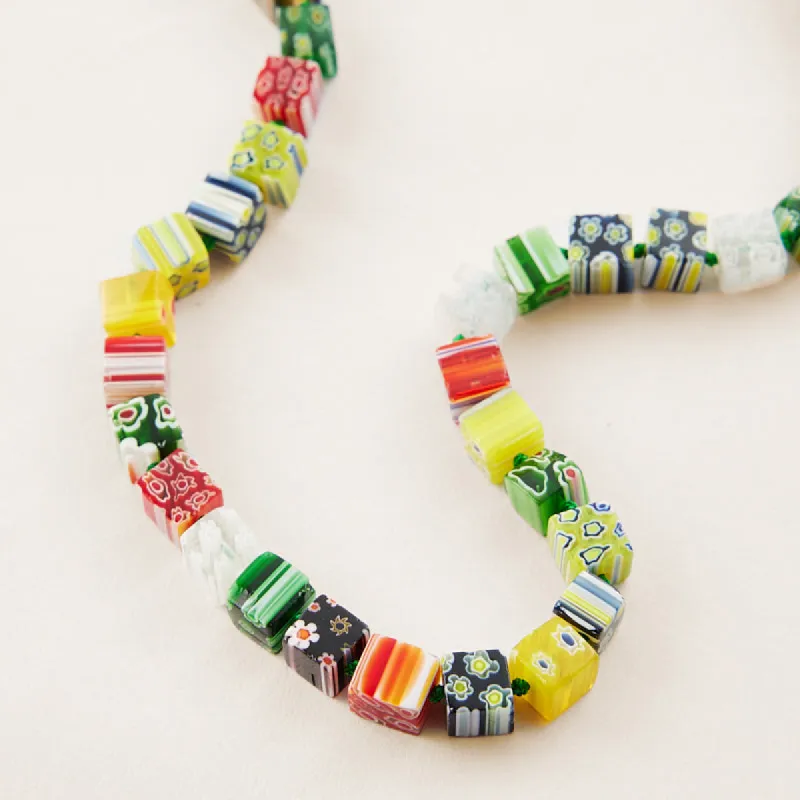 Square Glass Bead Bag Charm - Multi sold by Parker Thatch