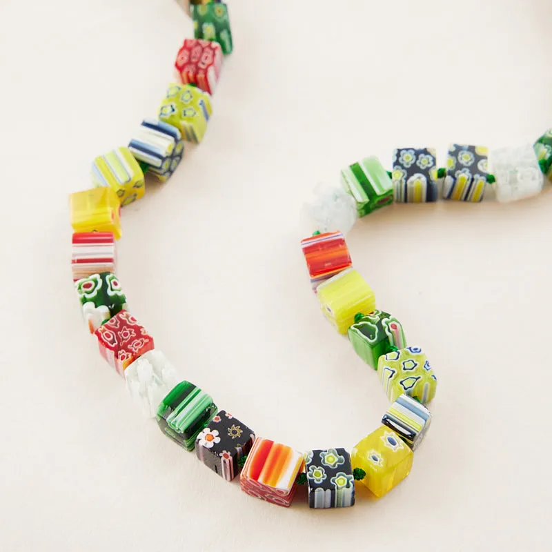 Square Glass Bead Bag Charm - Multi sold by Parker Thatch