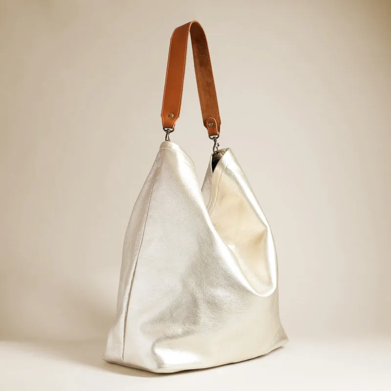 Jane - Leather Platinum sold by Parker Thatch product image thumbnail 3