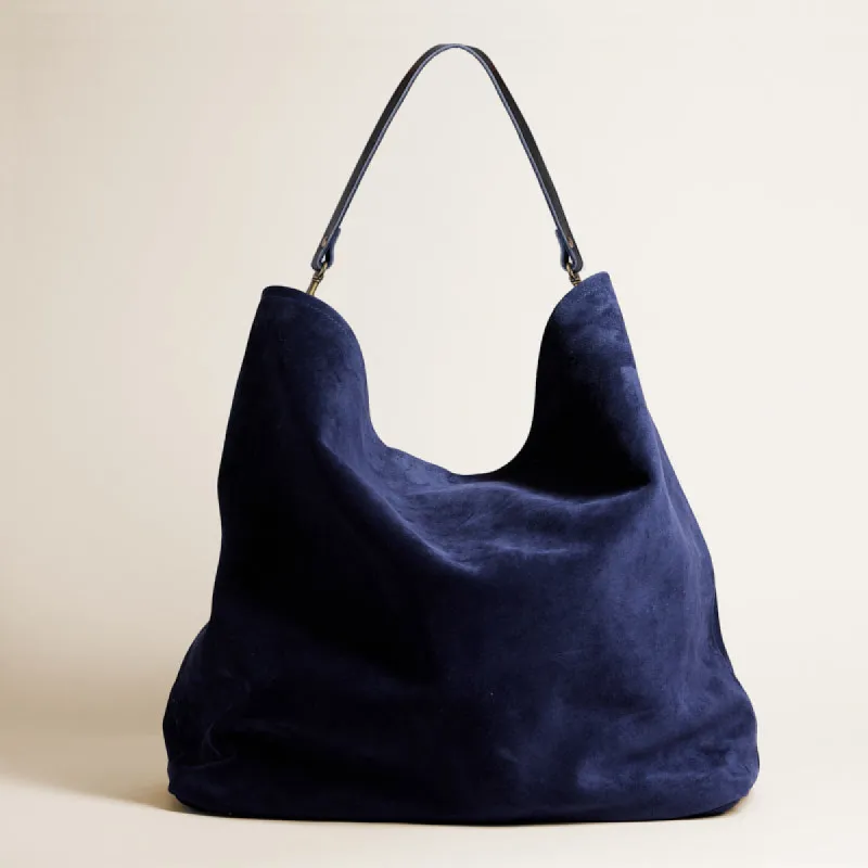 XL Jane - Slouch Bag - Suede Navy sold by Parker Thatch
