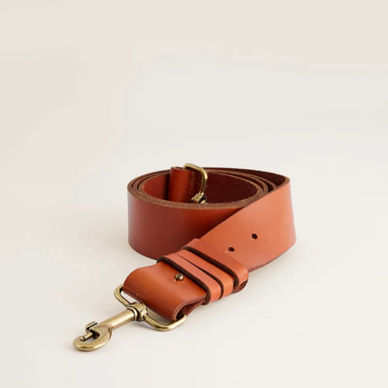 Adjustable Wide Leather Strap - Cognac sold by Parker Thatch
