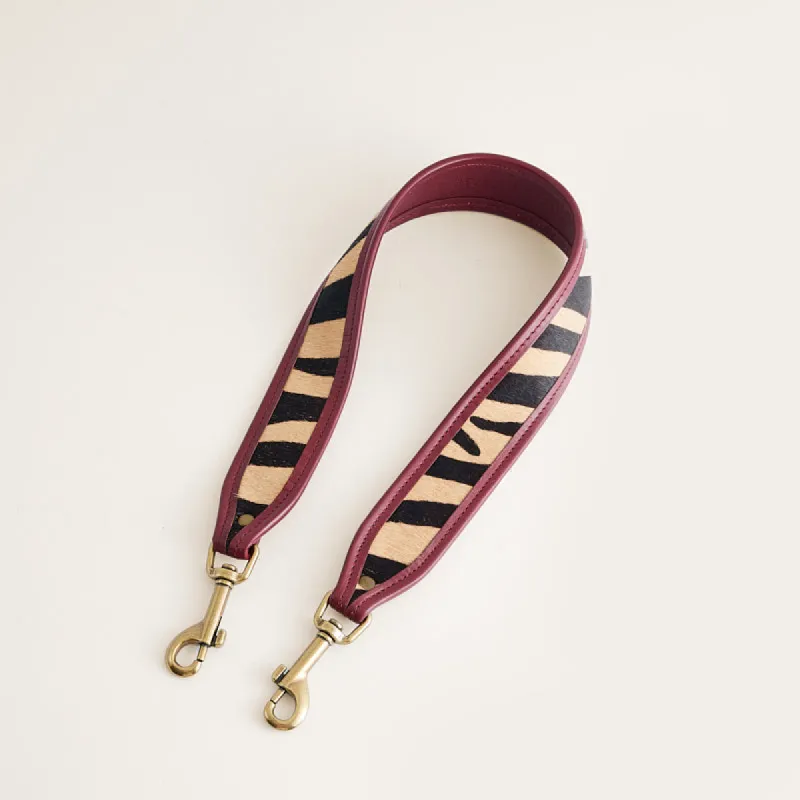 Jackie Shoulder Strap - Zebra with Crimson sold by Parker Thatch