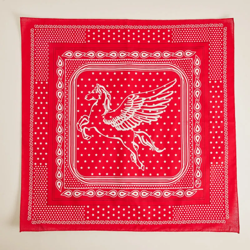 Pegasus Bandana Scarf - Red sold by Parker Thatch
