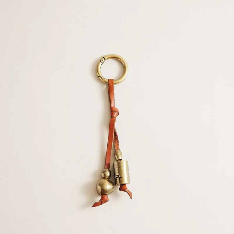 Staggered Leather Bag Charm - Cognac sold by Parker Thatch