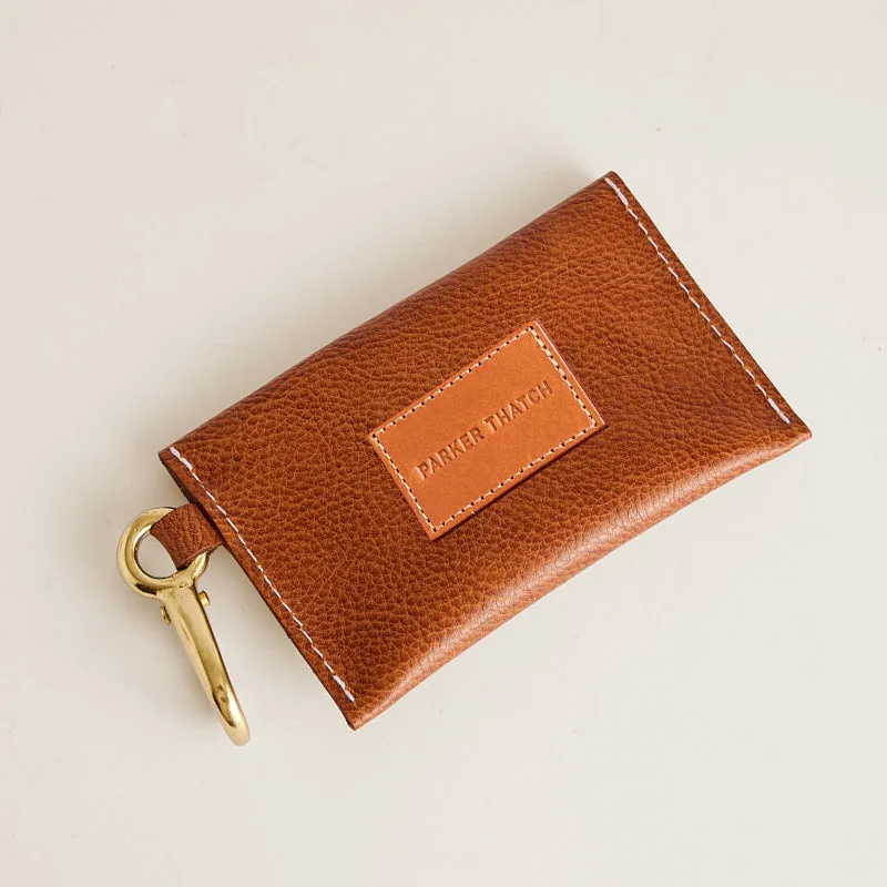 Envelope Card Holder with Keyring - Leather Pebbled Cognac sold by Parker Thatch product image thumbnail 2