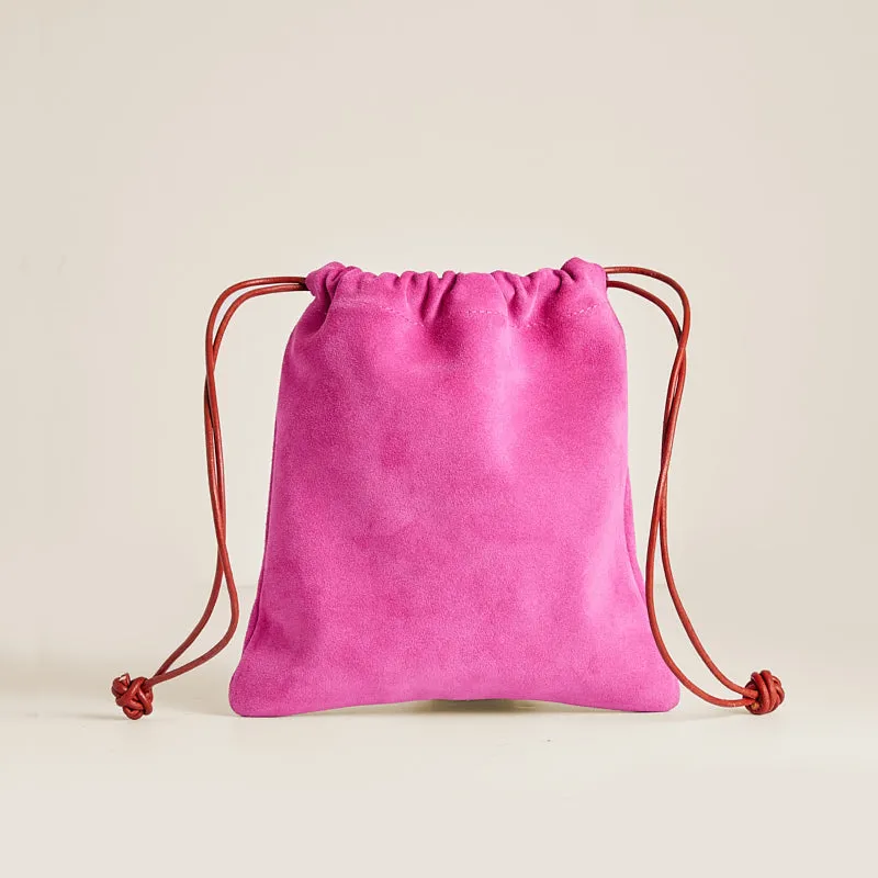 Drawstring Pouch - Suede Pink sold by Parker Thatch
