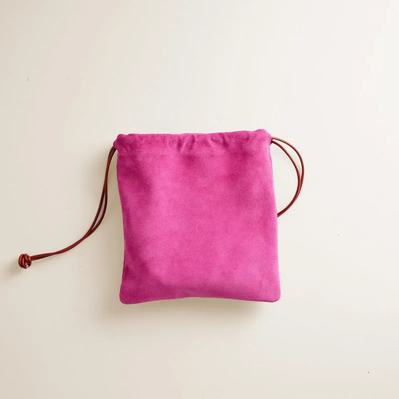 Drawstring Pouch - Suede Pink sold by Parker Thatch product image thumbnail 3