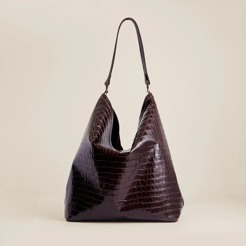 Jane - Espresso Croco and Suede sold by Parker Thatch