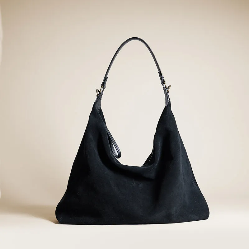 Maurice Hobo - Suede Black sold by Parker Thatch
