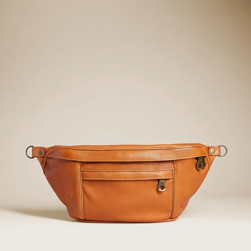 Cross Your Heart Sling - Leather British Tan sold by Parker Thatch