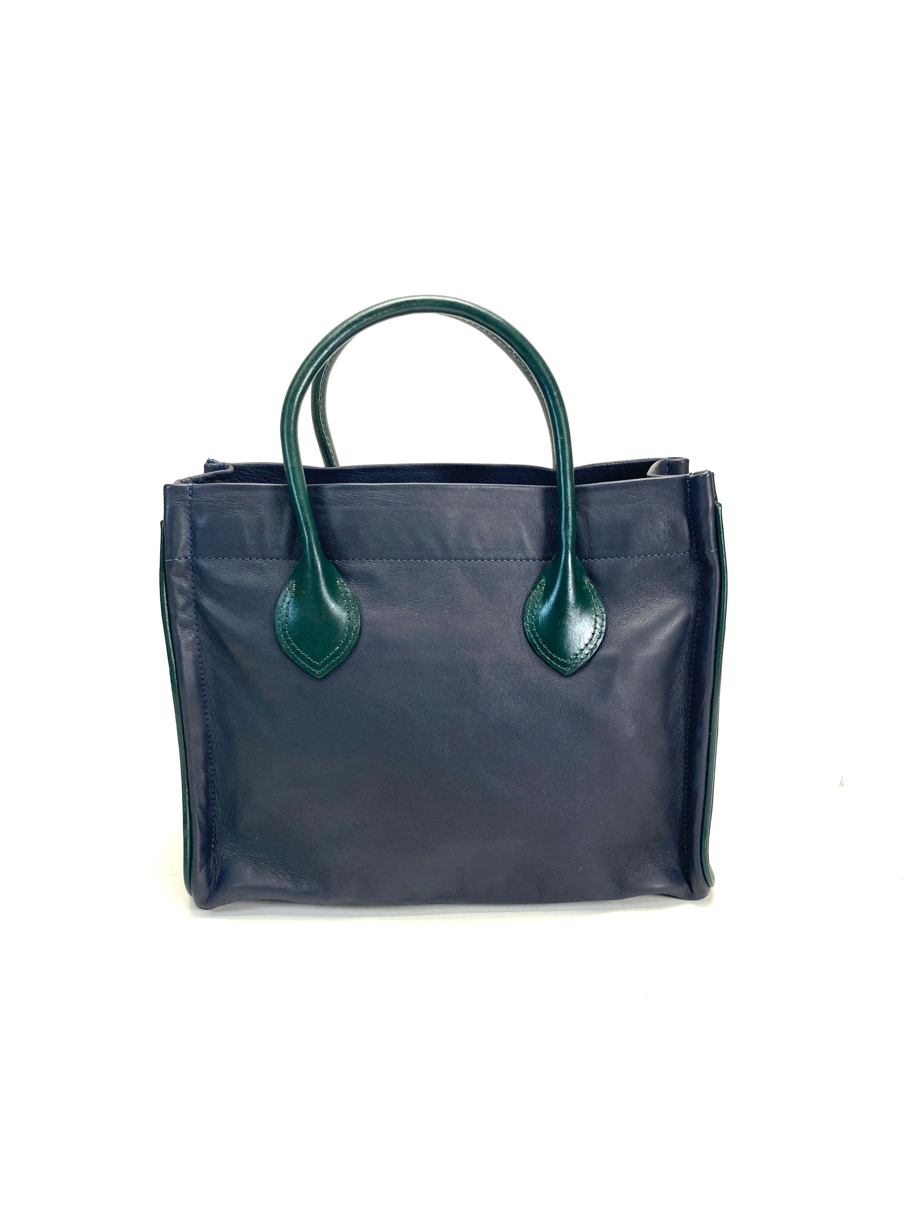Worn & Loved - Parker Navy Leather with Green Handles sold by Parker Thatch