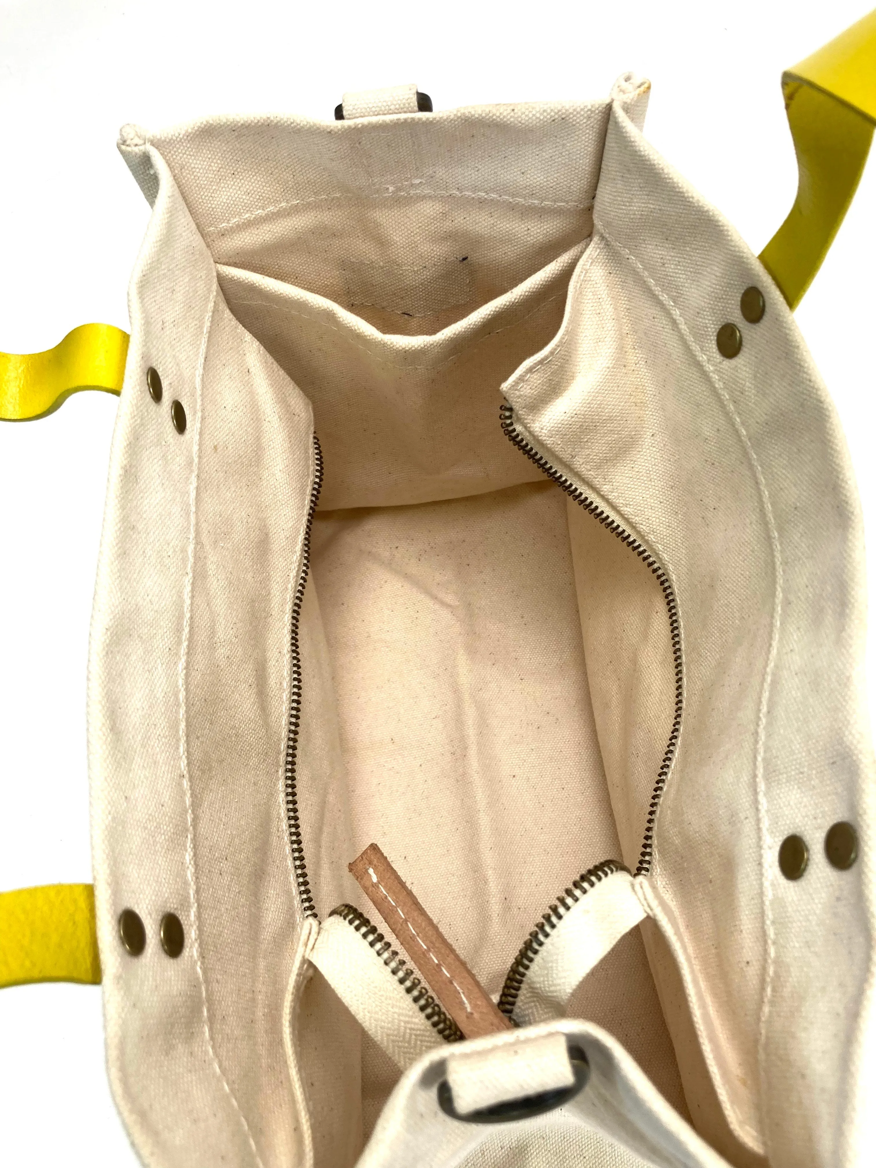 Worn & Loved - Small Mimi Canvas with Yellow Handles sold by Parker Thatch product image thumbnail 4