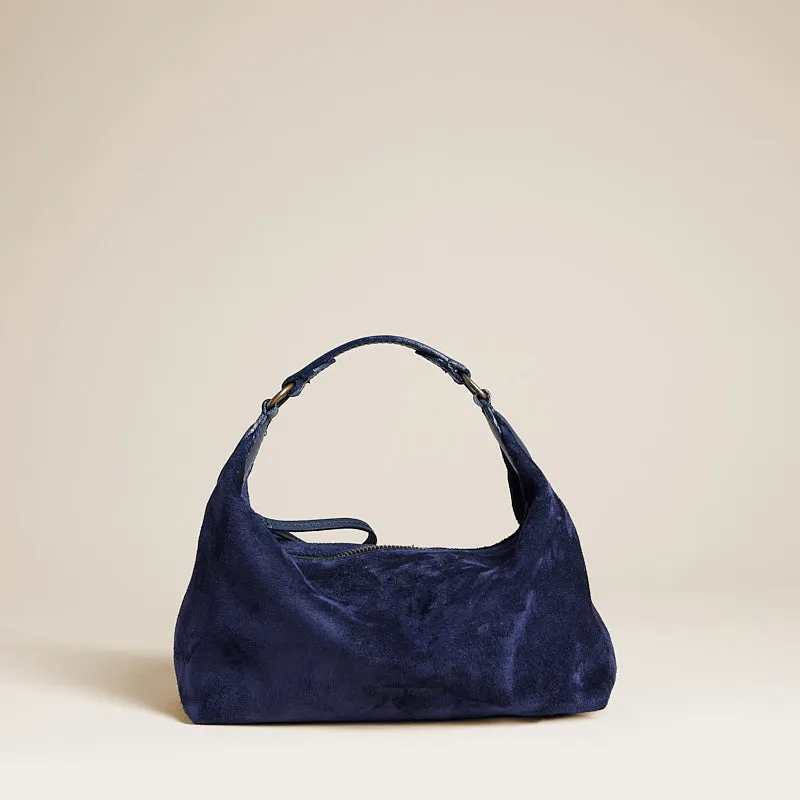 Small Maurice Hobo - Suede Navy sold by Parker Thatch