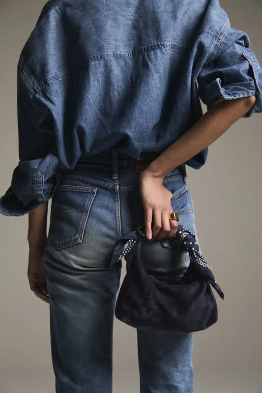 Small Maurice Hobo - Suede Navy sold by Parker Thatch product image thumbnail 4
