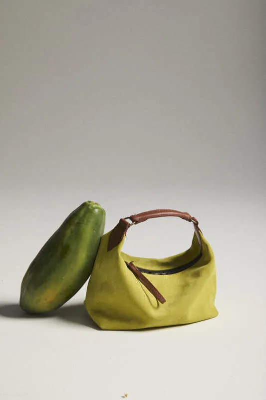 Small Maurice Hobo - Suede Chartreuse sold by Parker Thatch product image thumbnail 5