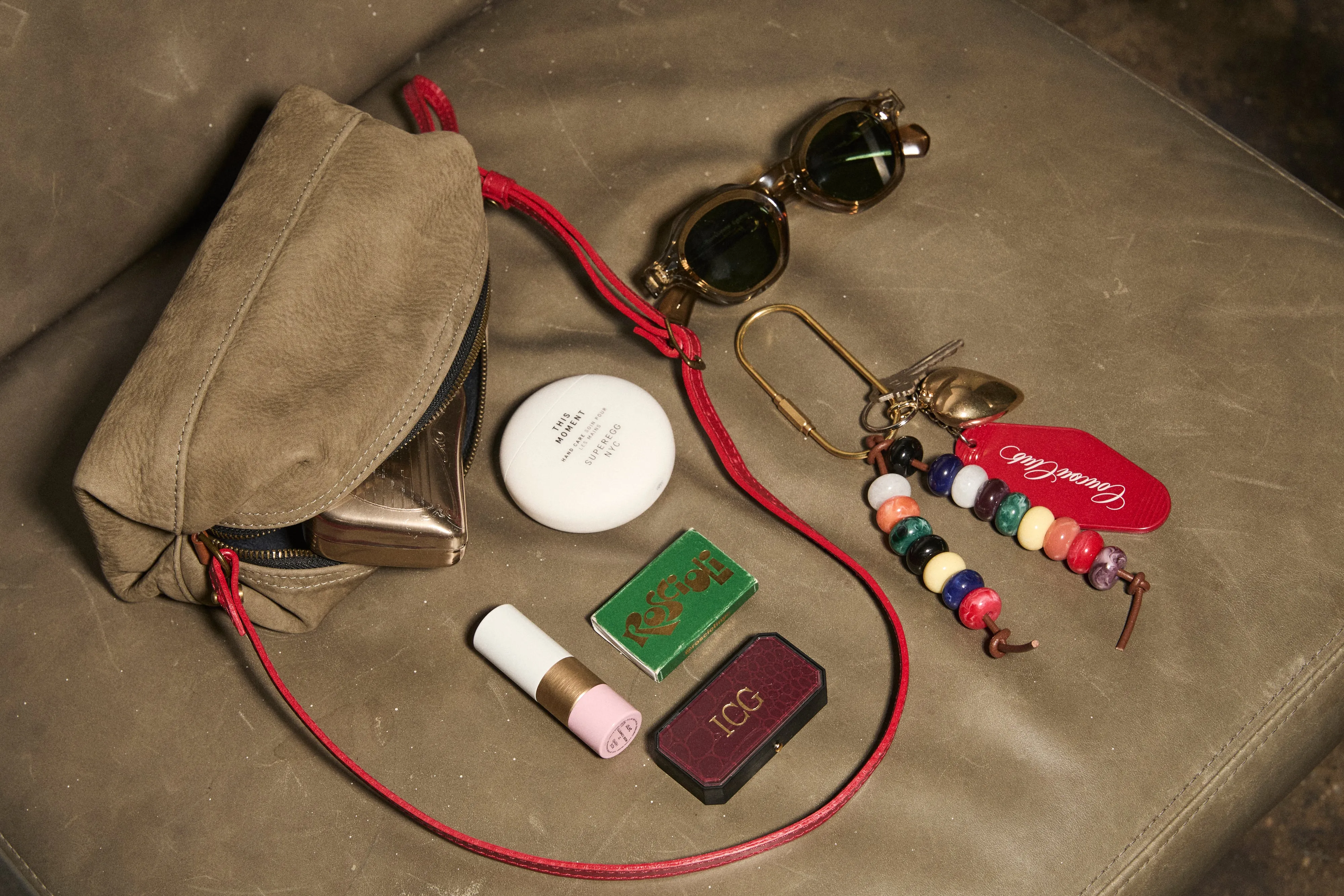 Bon Bon East West Baguette - Nubuck Olive sold by Parker Thatch product image thumbnail 3