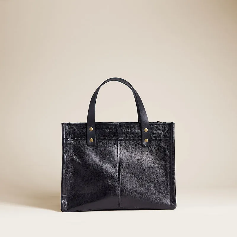 Small Mimi - Leather Pebbled Black sold by Parker Thatch