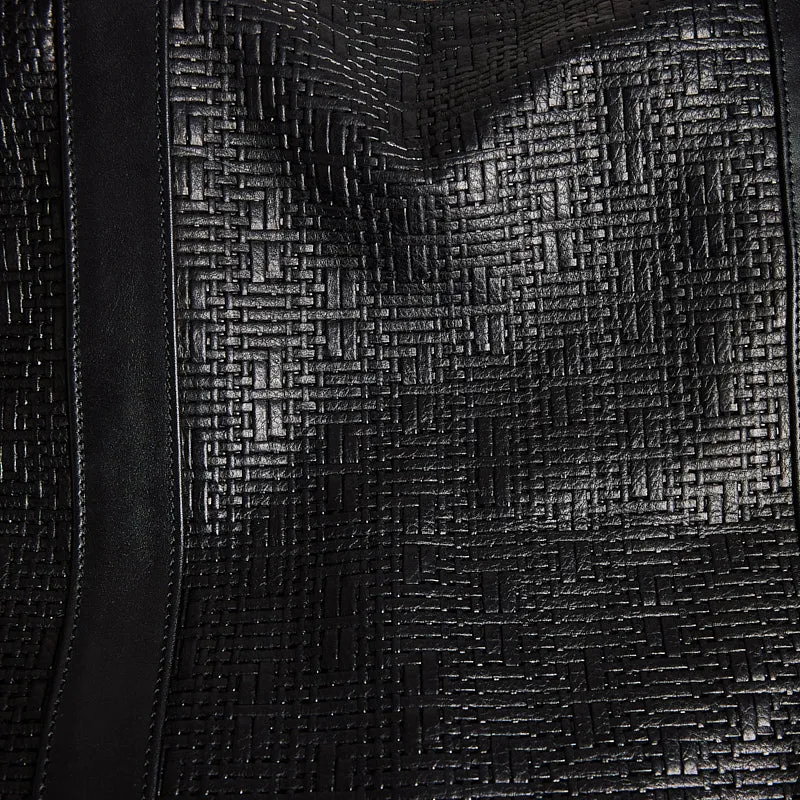 GIANT Tote - Leather Black Basketweave sold by Parker Thatch product image thumbnail 4